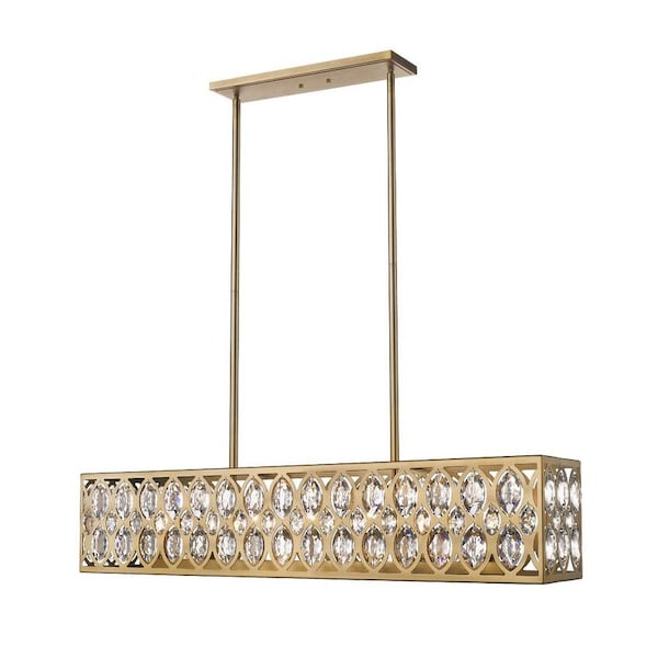 Z-Lite Dealey 7 Light Chandelier, Heirloom Brass & Clear 6010-42HB - main